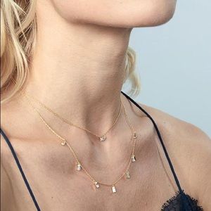 Gorjana amara cz fringe necklace 16”-18” 18k